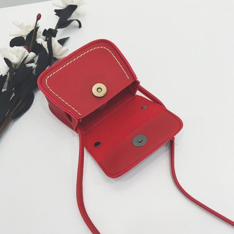 Mini Bowknot Pu Leather Baby Girls Messenger Bag - Green 6