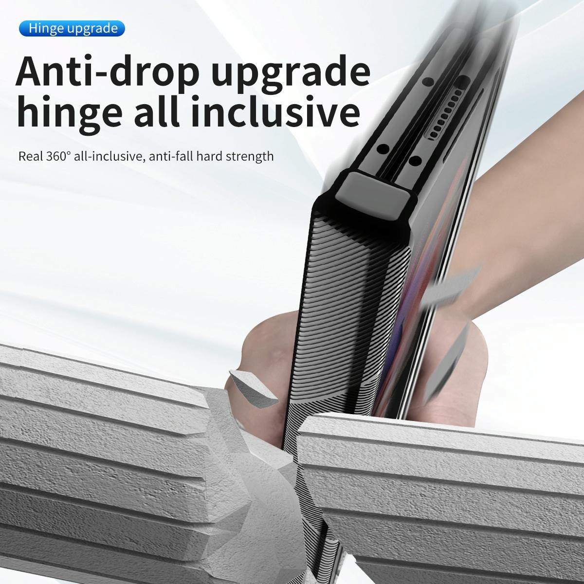 For Samsung Galaxy Z Fold4 5G Magnetic Phone Case With Holder - Plating Finish - Silver 4
