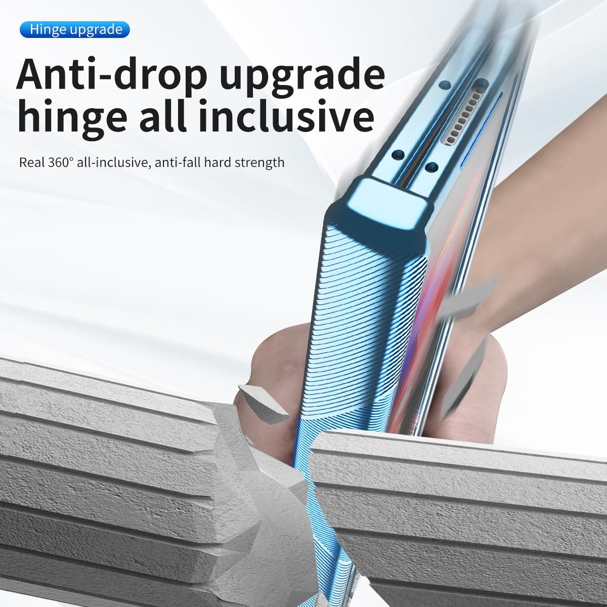 For Samsung Galaxy Z Fold4 5G Magnetic Phone Case With Holder - Plating Finish - Silver 10