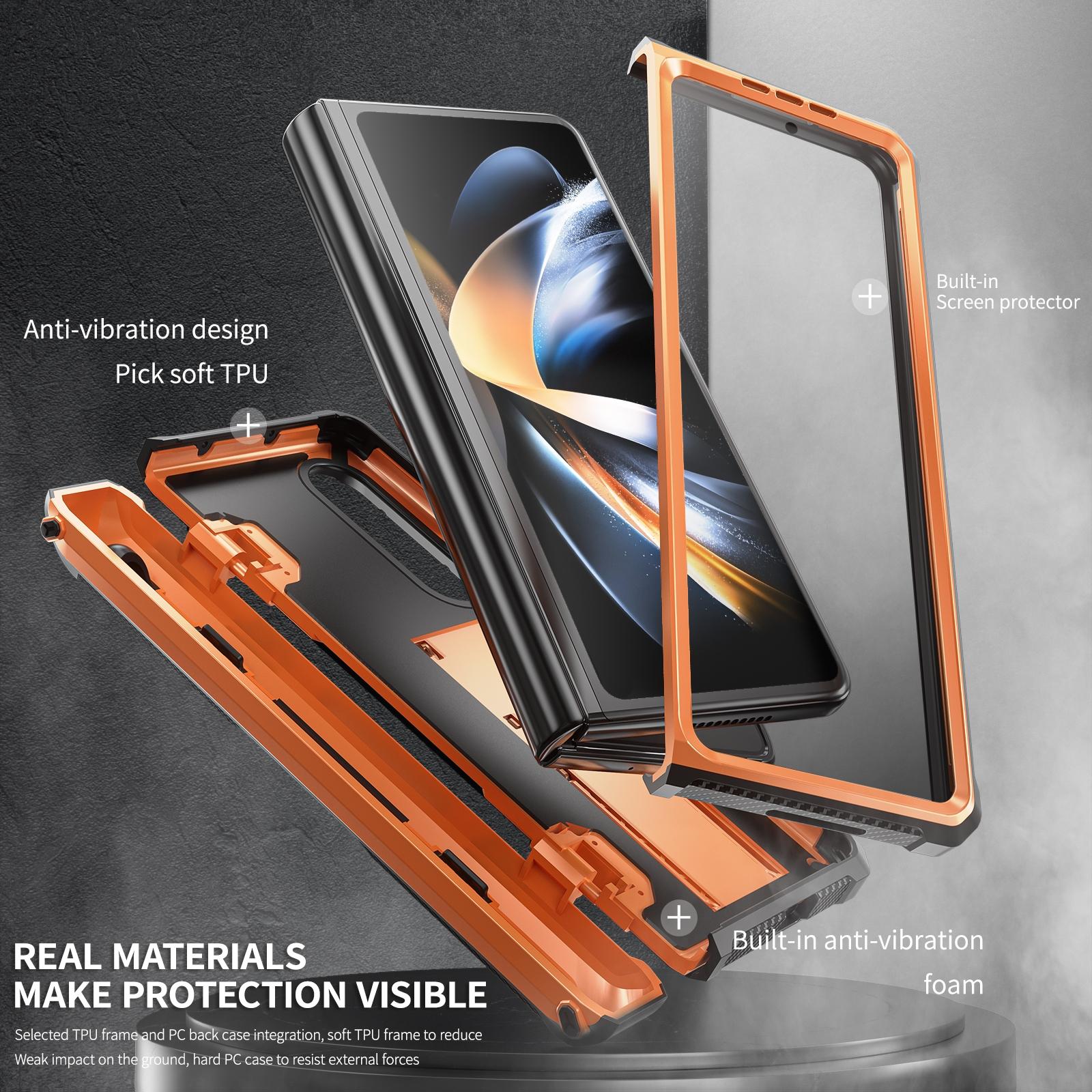 For Samsung Galaxy Z Fold4 5G Foldable Shockproof Phone Case - Green 6