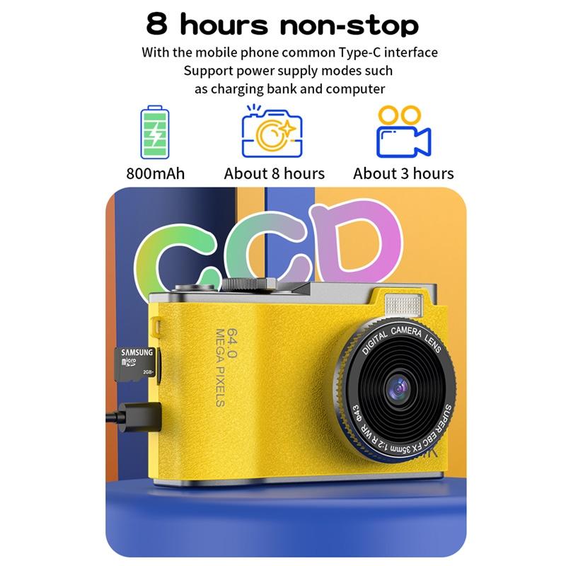 Retro Kids Camera With Dual-Lens 4K Hd Ccd - 2.4 Inch - Green 4