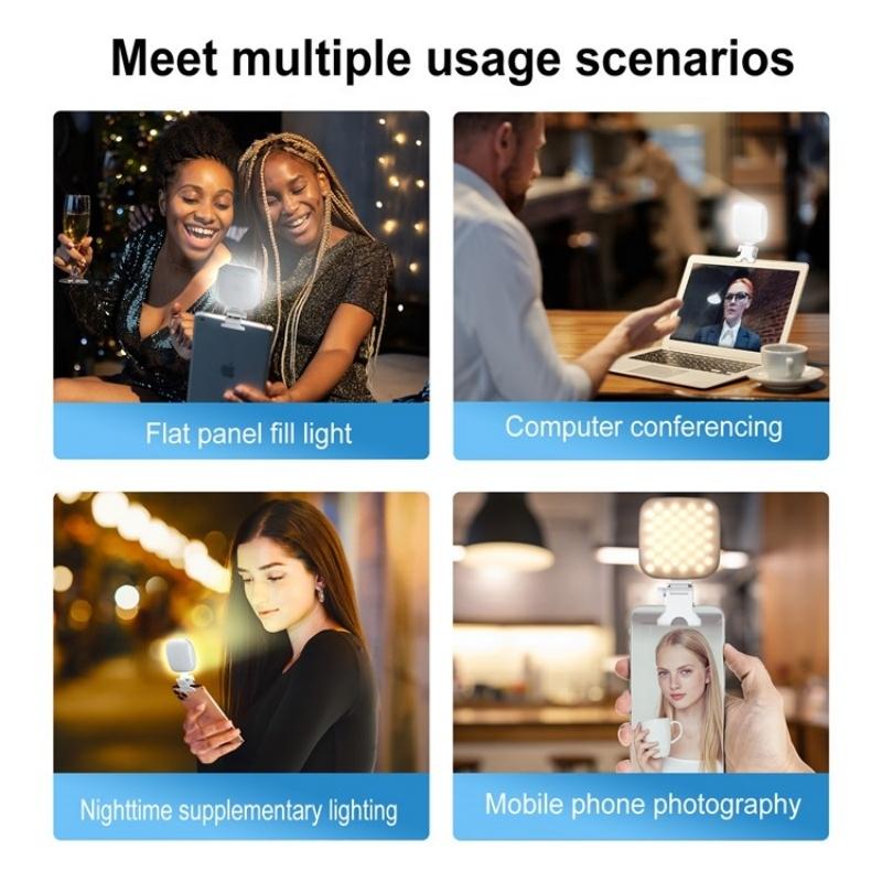 Portable Mini Clip-on Led Fill Light for Video Conferencing and Live Streaming - White 6