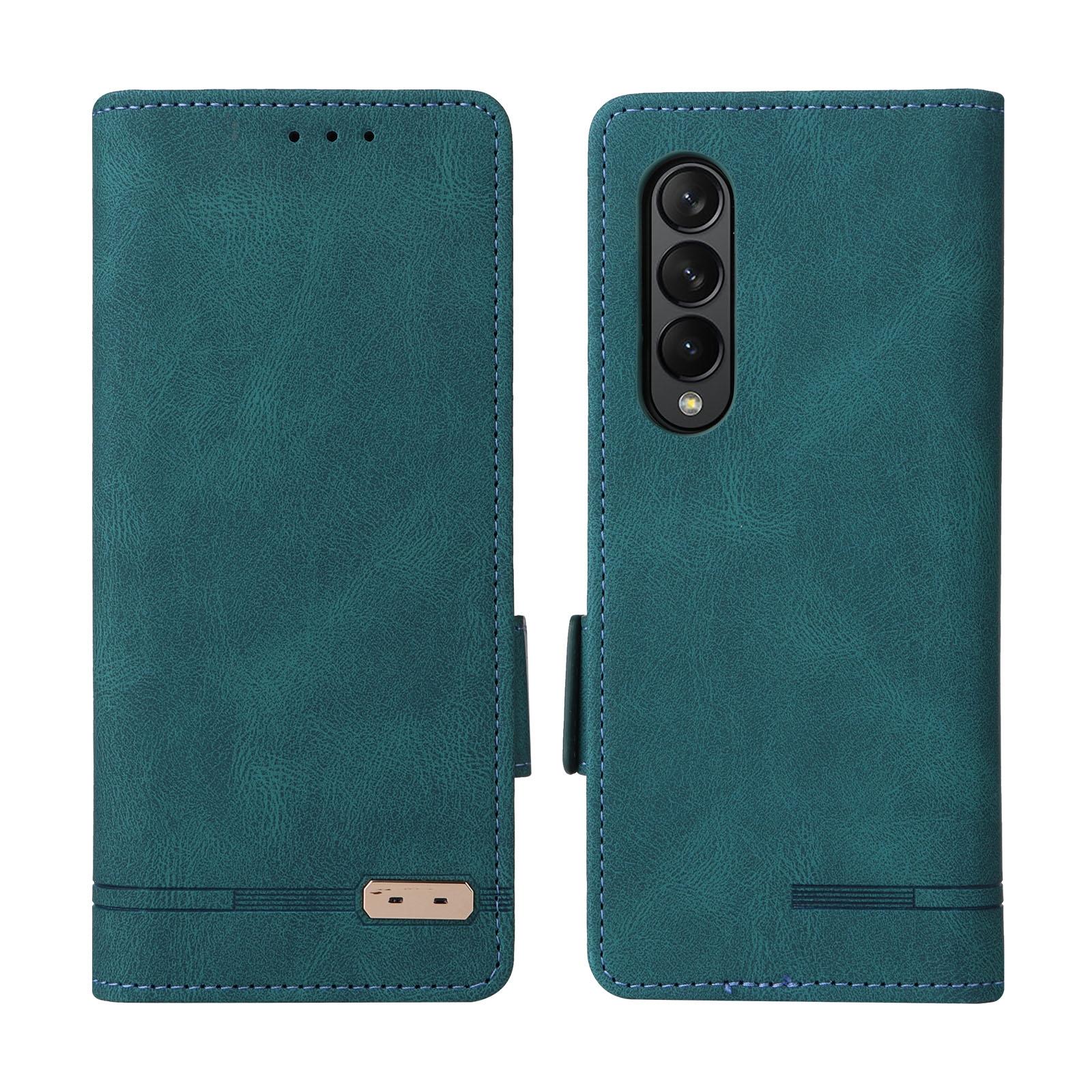 For Samsung Galaxy Z Fold4 5G Leather Flip Case With Magnetic Clasp - Green 3