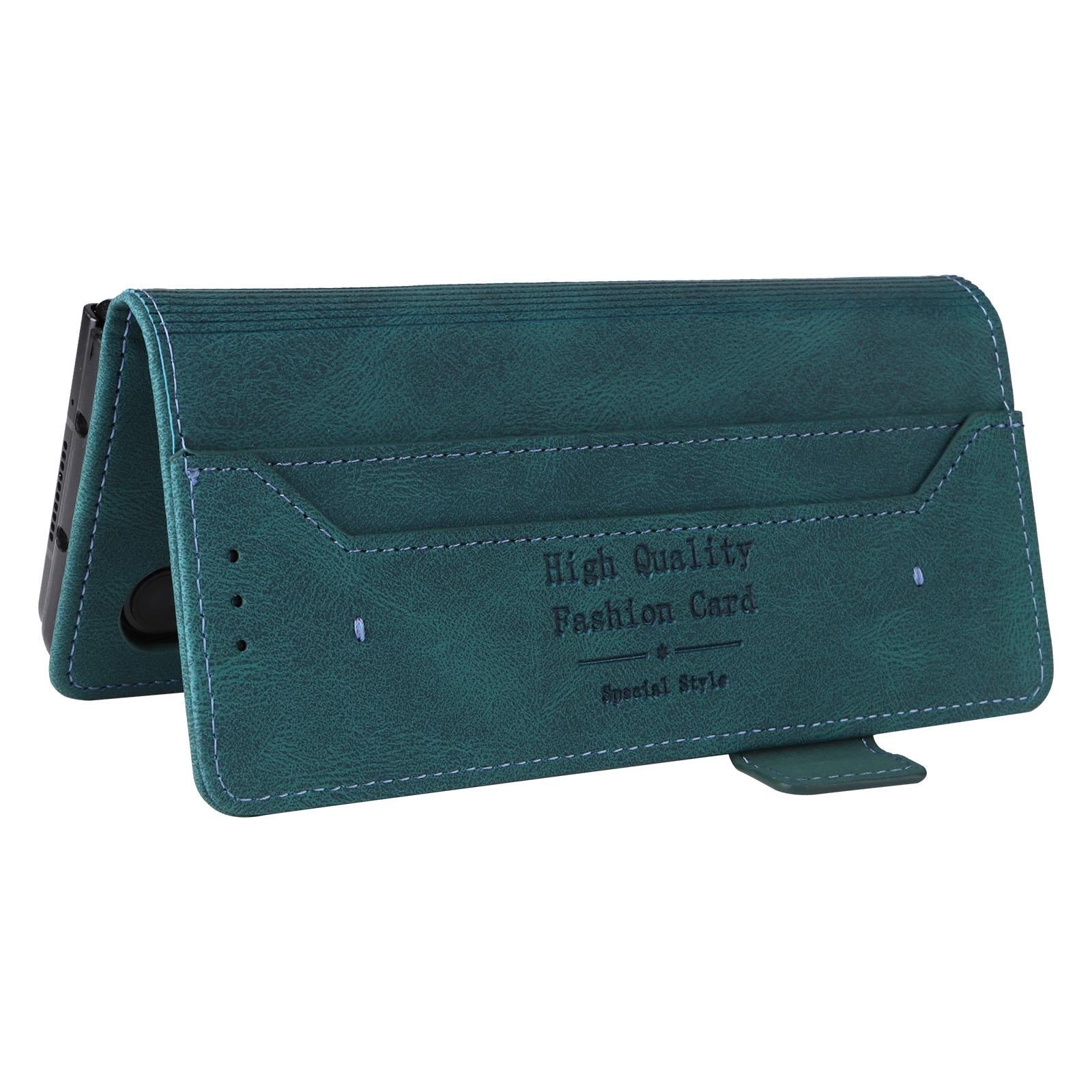 For Samsung Galaxy Z Fold4 5G Leather Flip Case With Magnetic Clasp - Green 5