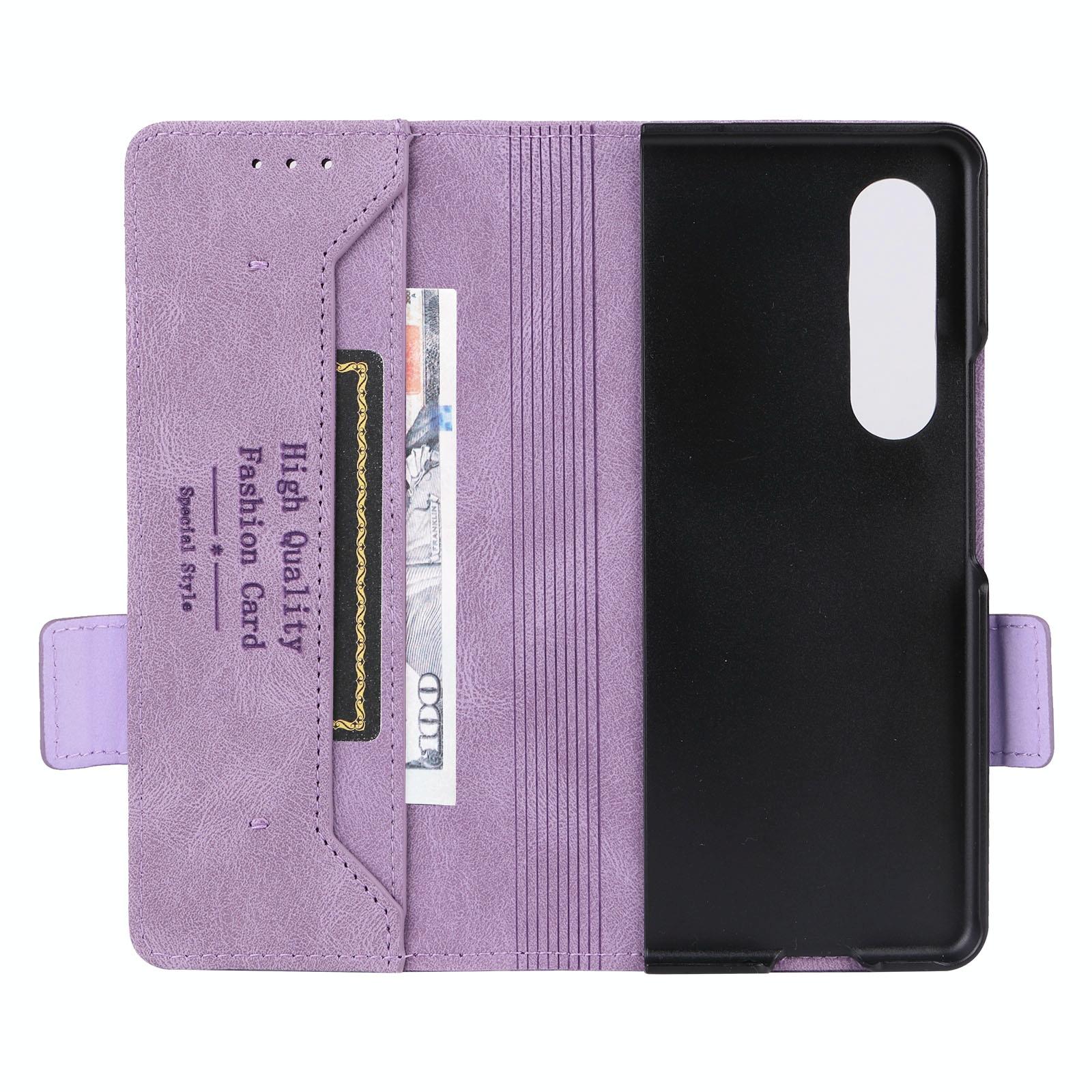 For Samsung Galaxy Z Fold4 5G Leather Flip Case With Magnetic Clasp - Green 11