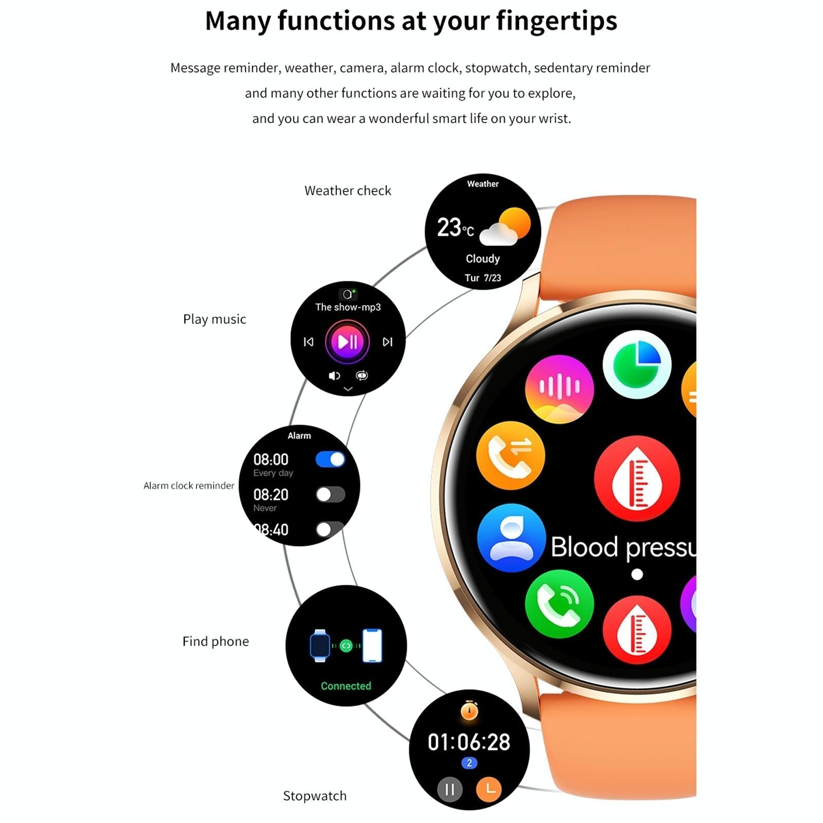 1.39 Inch Bt5.2 Smart Sport Watch Support Bluetooth Call / Sleep / Blood Oxygen / Temperature / Heart Rate / Blood Pressure Health Monitor - Black 8