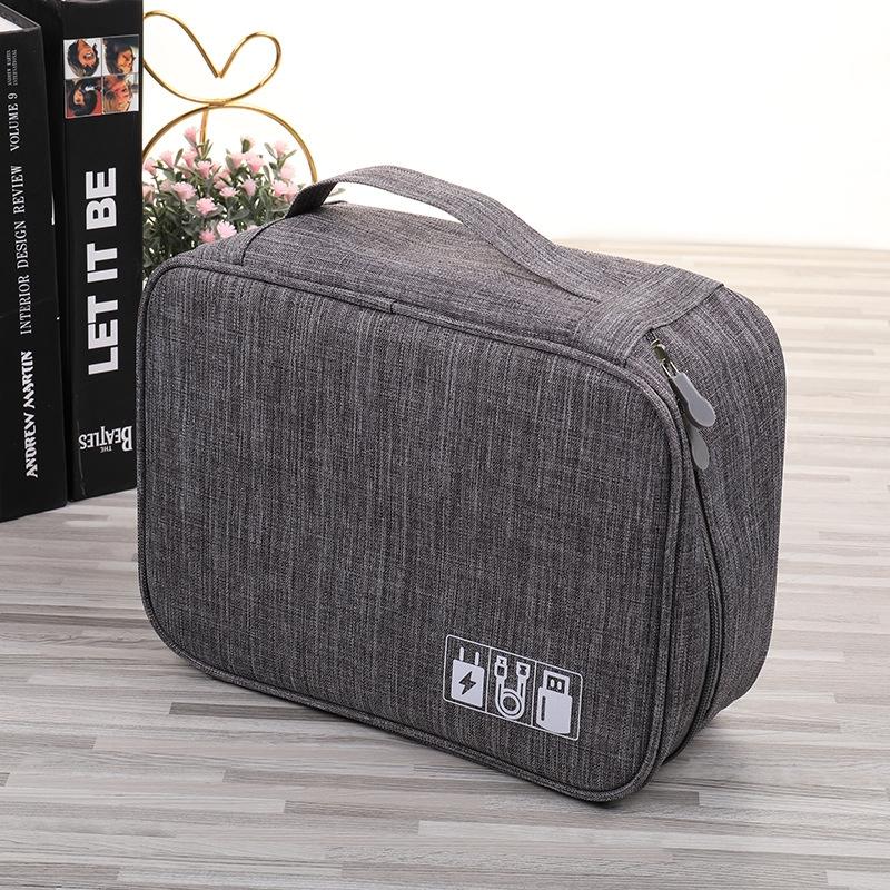 Versatile Cationic Digital Storage Bag for Data Cables - Grey 8