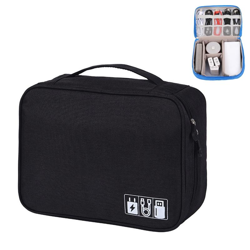 Versatile Cationic Digital Storage Bag for Data Cables - Grey 12