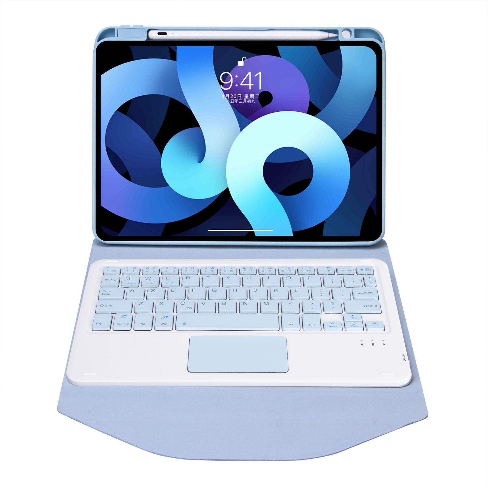 Bluetooth Keyboard Leather Case For Ipad Pro 11 With Pen Slot And Touchpad - Sky Blue 5