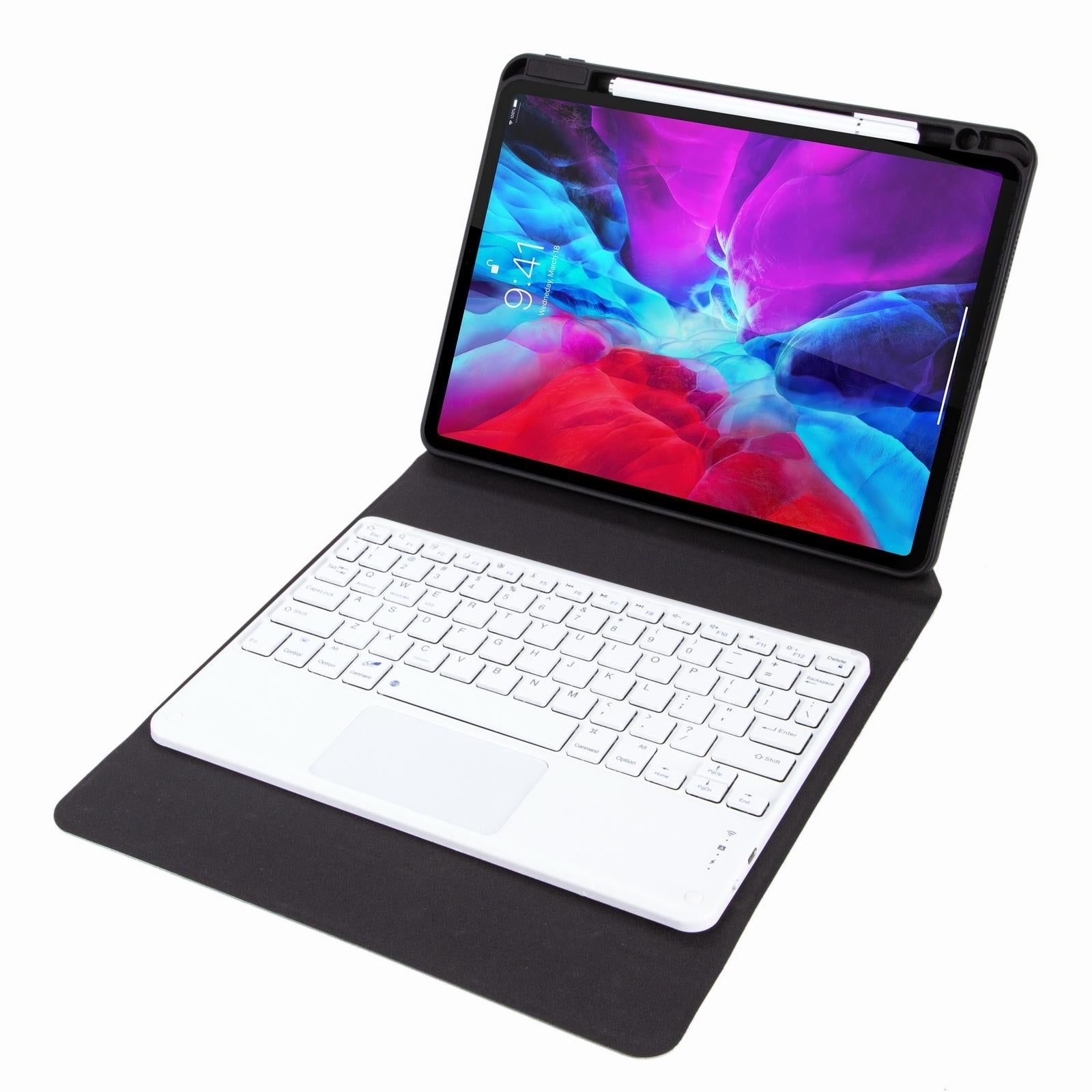 Bluetooth Keyboard Leather Case For Ipad 9.7 2018 / 2017 With Three-Fold Holder - Black 8
