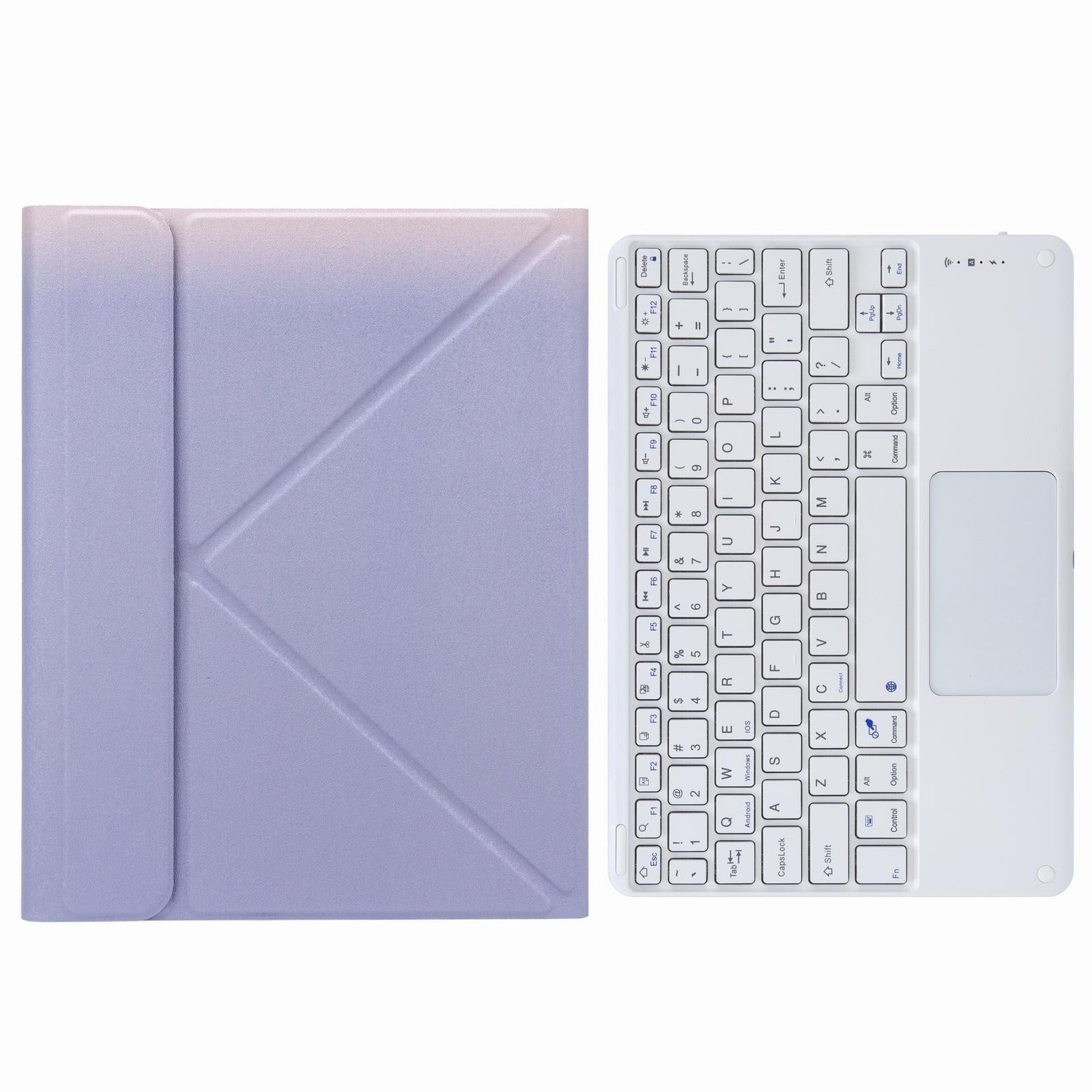 Bluetooth Keyboard Leather Case For Ipad 9.7 2018 / 2017 With Three-Fold Holder - Black 10