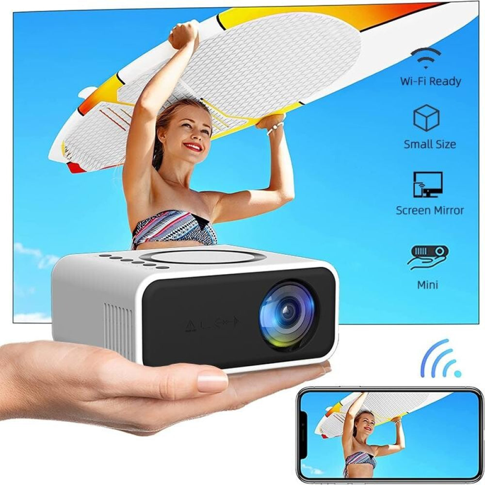 Portable Mini Projector For Home Use - Compatible With Mobile Devices - White 3