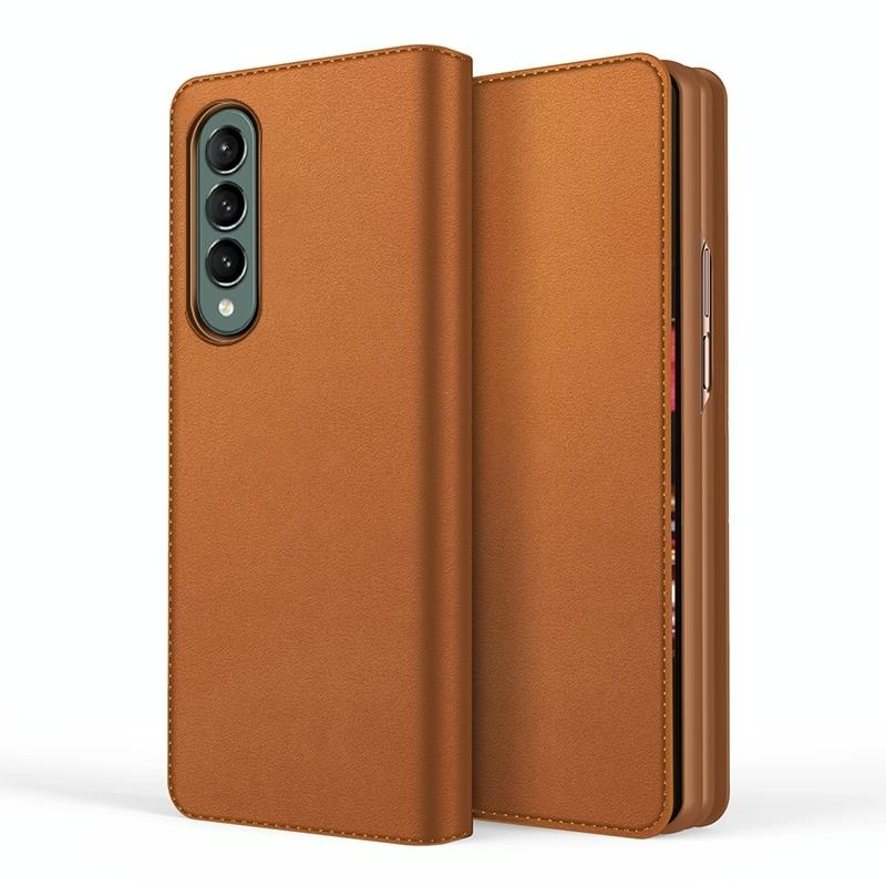 For Samsung Galaxy Z Fold4 5G Foldable Leather Phone Case - Horizontal Flip - Fiber Black 9