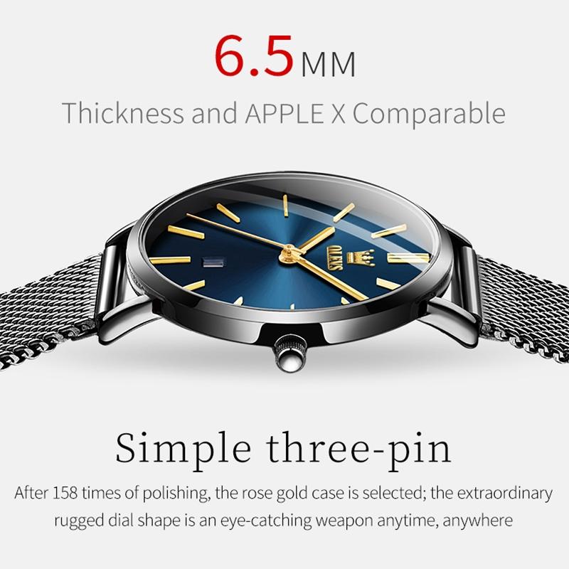 Waterproof Women Quartz Watch with Steel Strap - White + Rose Gold 5