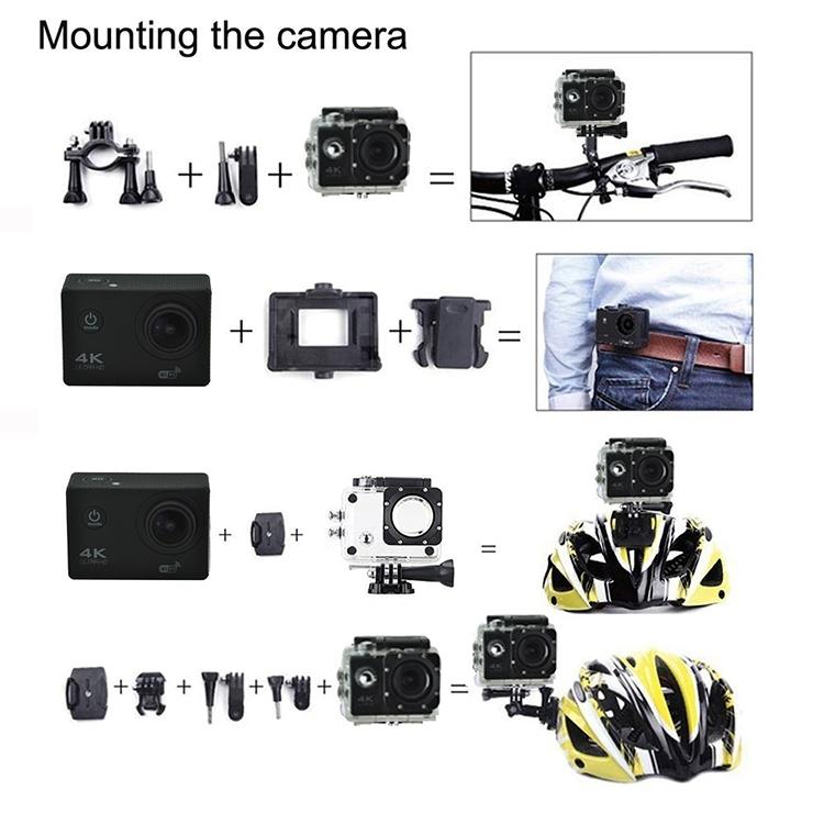 Waterproof 4k Action Camera for Cycling and Diving - Silver Grey 12