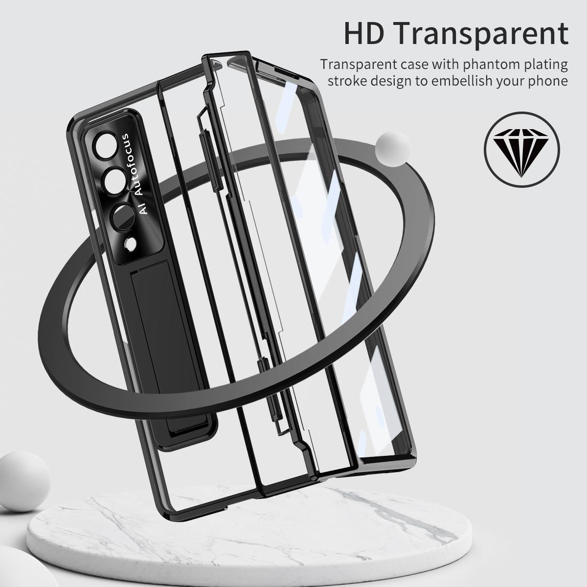For Samsung Galaxy Z Fold4 5G Phantom Series Folding Case - Black 9