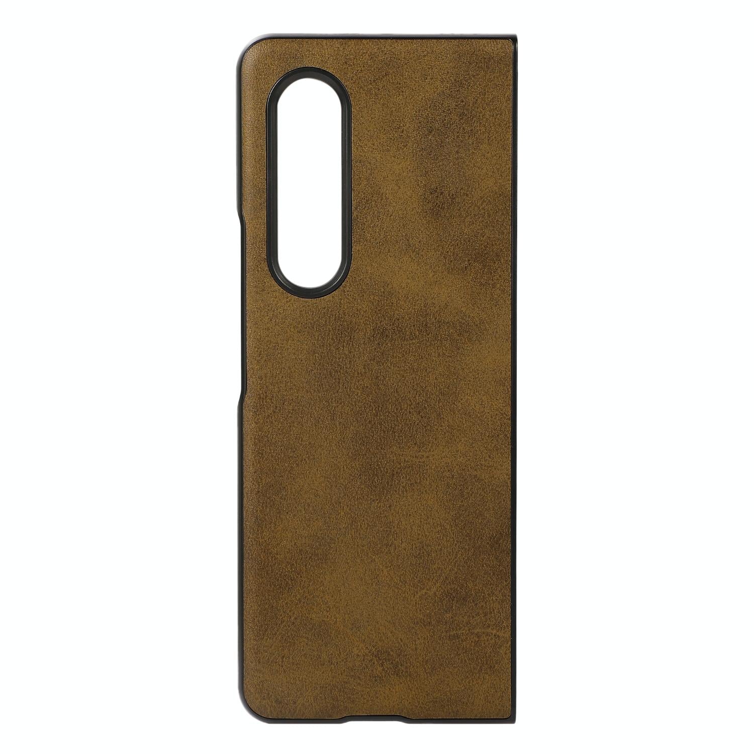 For Samsung Galaxy Z Fold4 5G Dual Tone Calf Texture Shockproof Case - Green 7