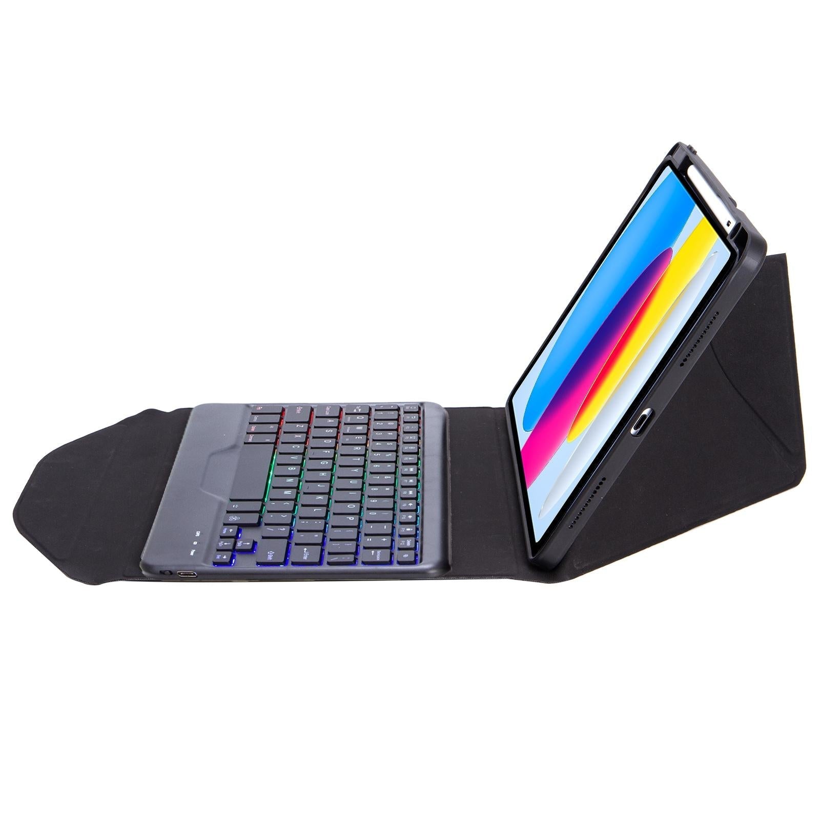 Bluetooth Keyboard Leather Tablet Case With Pen Slot And Backlight - Sky Blue 6