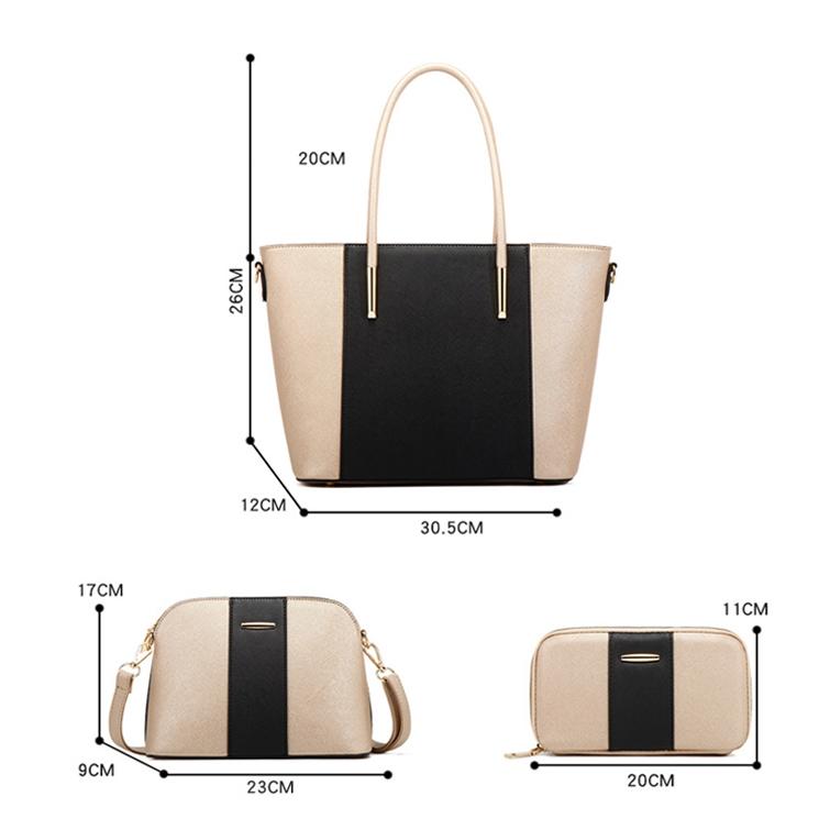 Stylish 4-in-1 Diagonal Handbag with Large Capacity - Black White 5