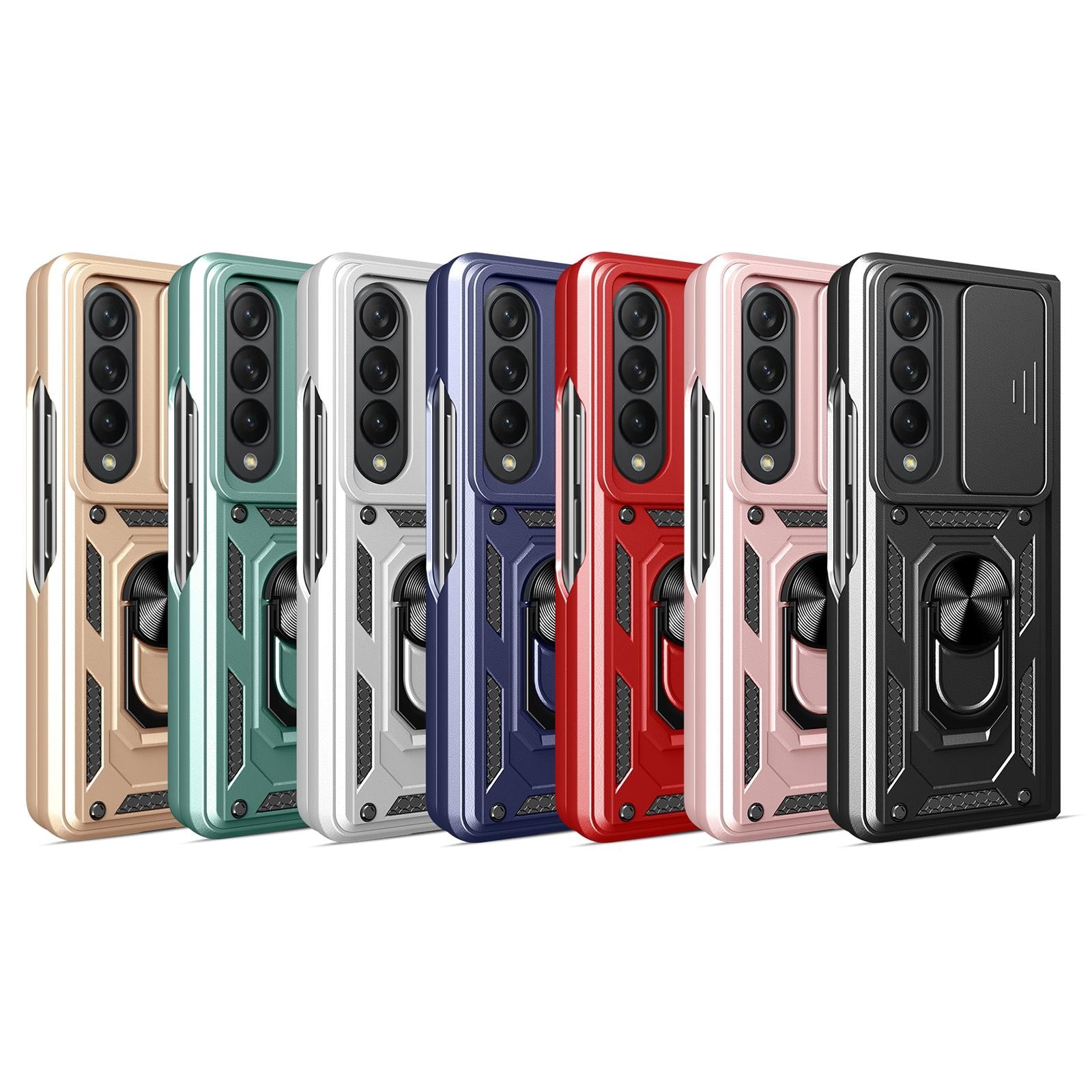 For Samsung Galaxy Z Fold4 5G Tpu Pc Case With Sliding Camera Cover - Blue 3