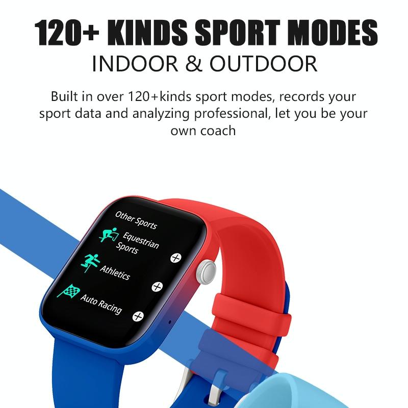 1.8 Inch Tft Screen Bluetooth Smart Watch Support Heart Rate Monitoring & 100+ Sports Modes - Blue 8