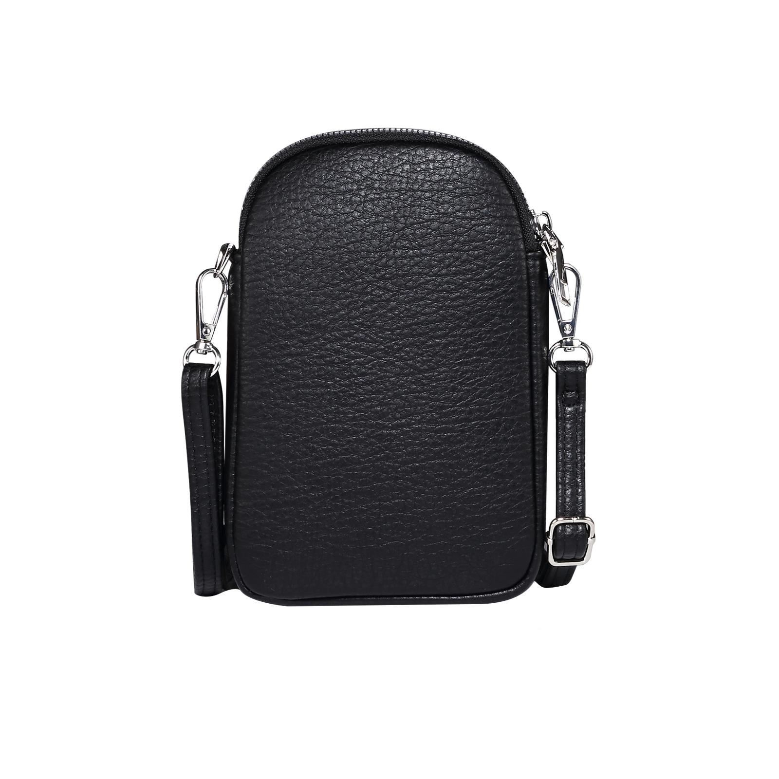 Litchi Texture Phone Crossbody Bag Leather Case For 5.5 Inch - 7.2 Inch Phones - Grey 5