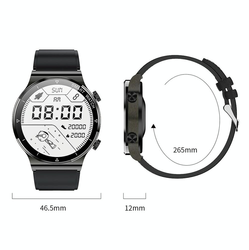 1.32 Inch Heart Rate Sleep Monitoring Smart Watch - Silver Leather 3