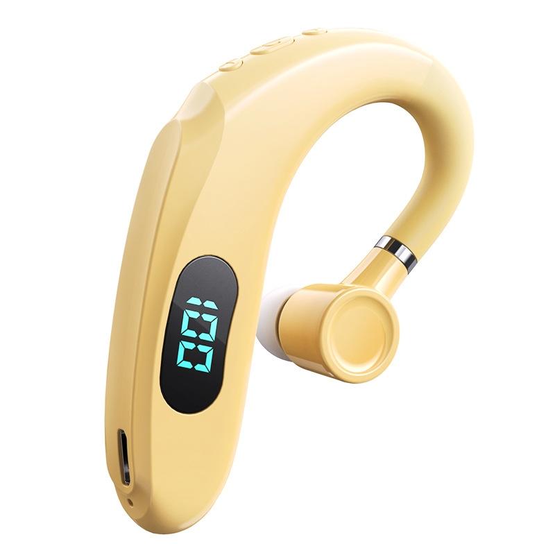 Wireless Bluetooth Earhook Earphones with Digital Display - Business Sports - Pink 3
