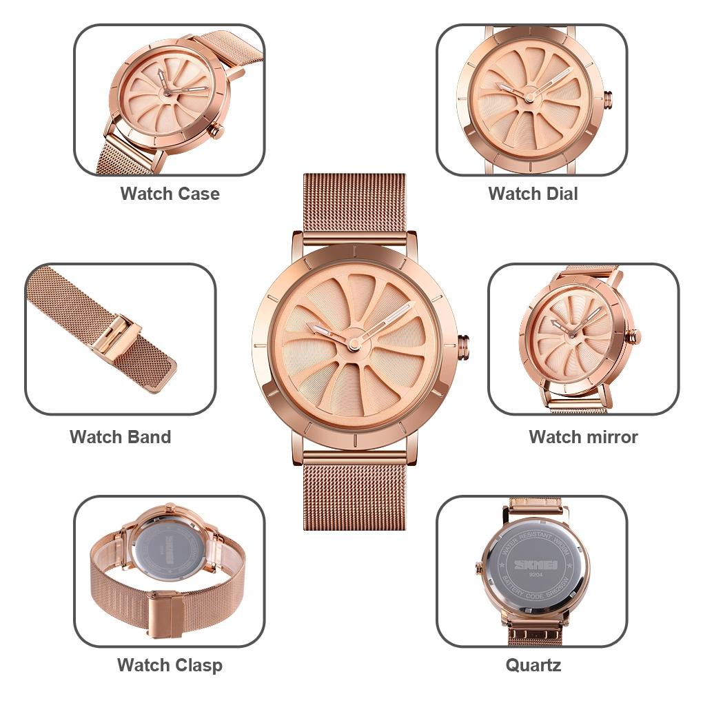 Stylish Skeleton Dial Waterproof Men Watch with Mesh Strap - White 13