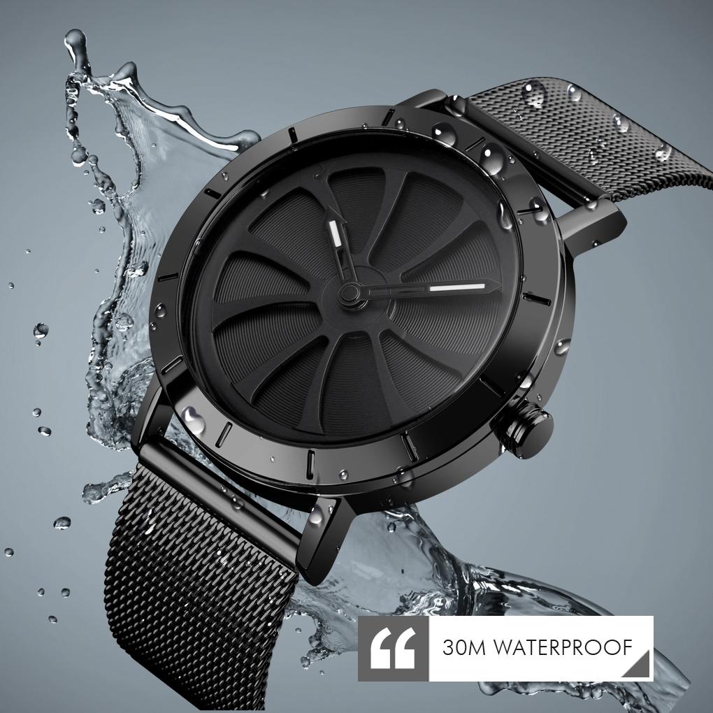 Stylish Skeleton Dial Waterproof Men Watch with Mesh Strap - White 15