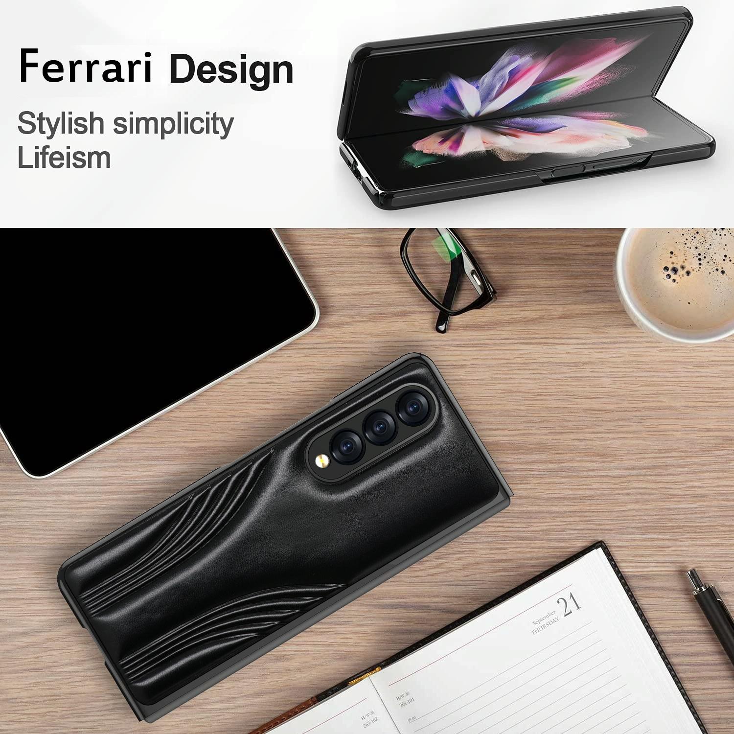 For Samsung Galaxy Z Fold4 5G Embossed Folding Case - Blue 6