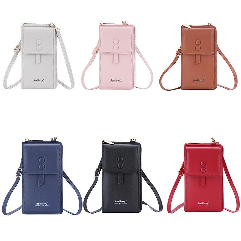 Adjustable Crossbody Phone Bag With Multi Card Slots - Pink 3