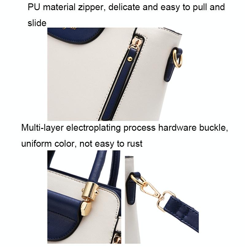 Contrast Material Ladies Handbag - Blue White 6