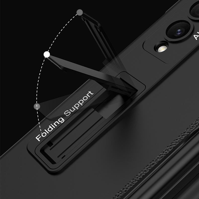 For Samsung Galaxy Z Fold4 5G Foldable Magnetic Flip Case With Holder & Pen Slot - Gkk - Black 4
