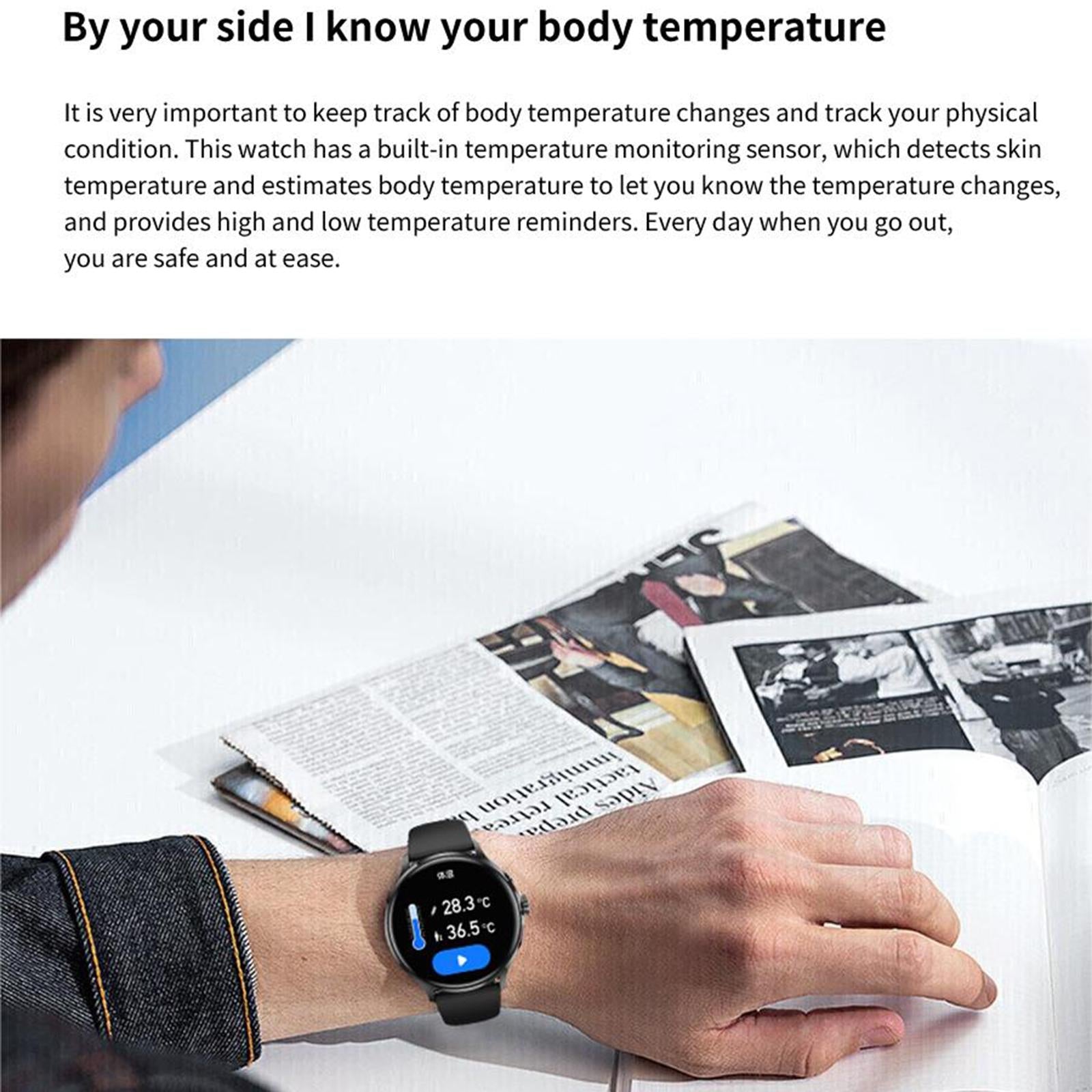 1.39 Inch Bt5.2 Smart Sport Watch Support Bluetooth Call / Sleep / Blood Oxygen / Temperature / Heart Rate / Blood Pressure Health Monitor - Black 10