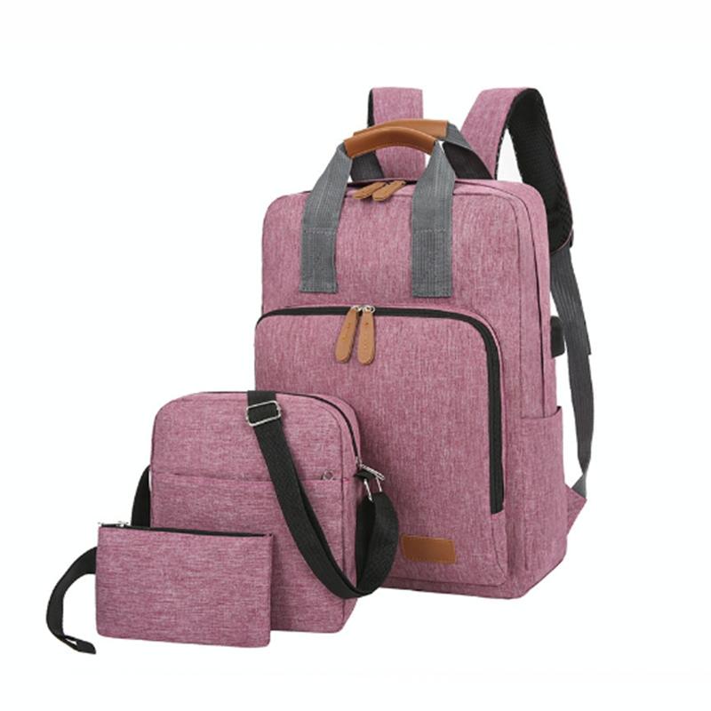 3-in-1 Student Usb Backpack - Multi-functional - Pink