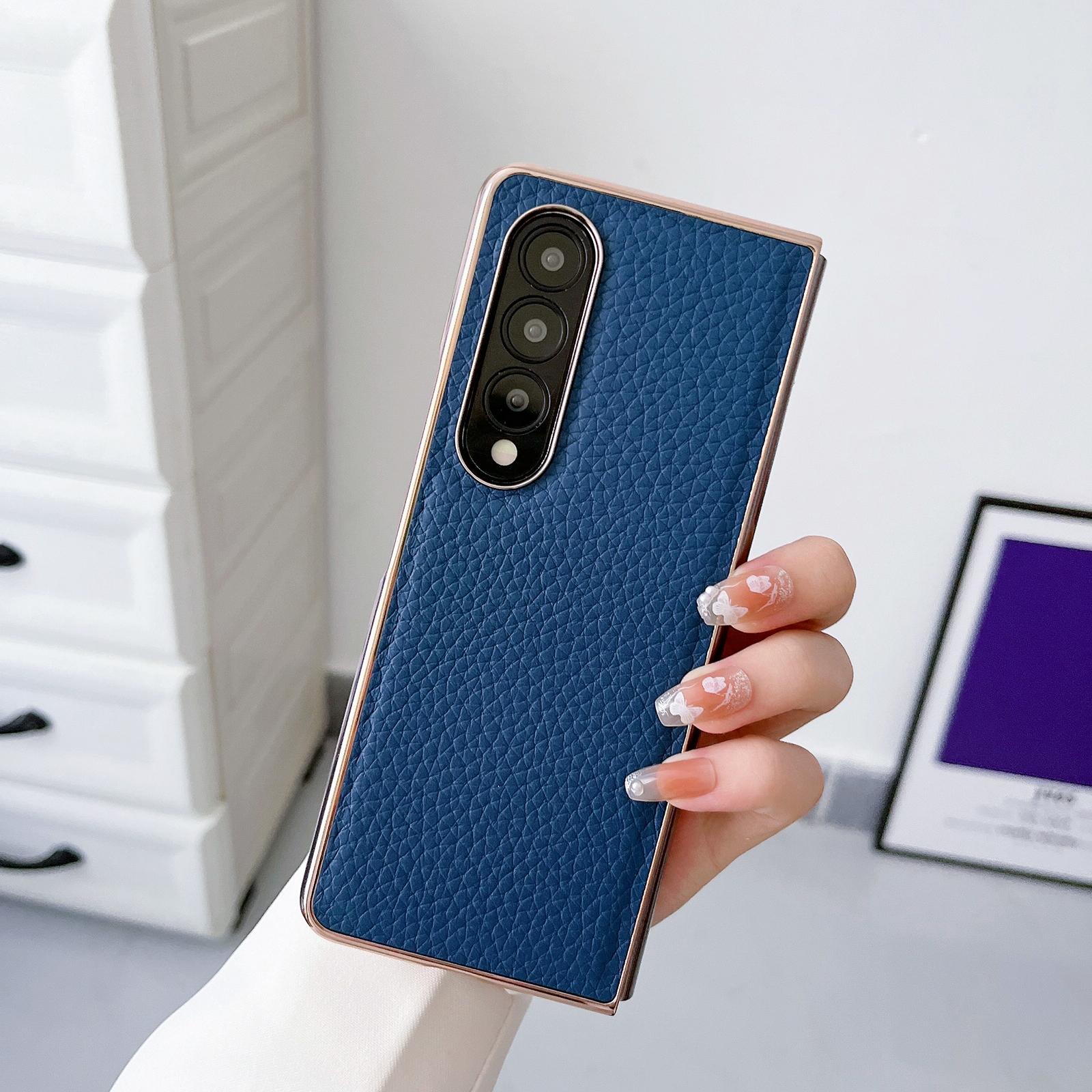 For Samsung Galaxy Z Fold4 5G Star Series Nano Electroplating Pu Case - Black 10