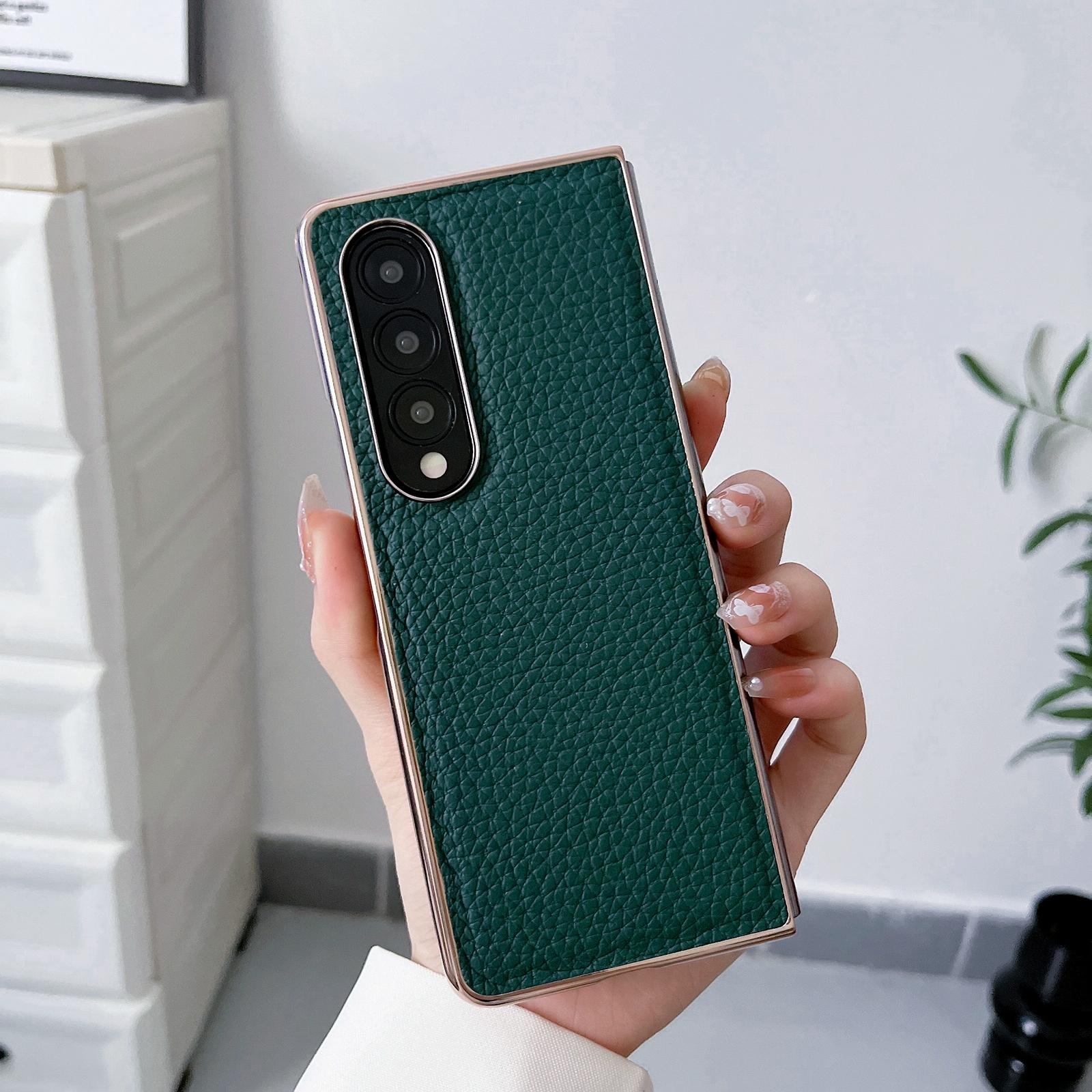For Samsung Galaxy Z Fold4 5G Star Series Nano Electroplating Pu Case - Black 13