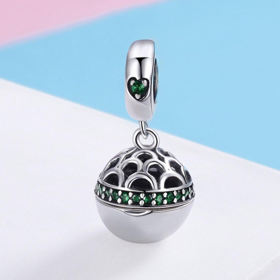 925 Sterling Silver Surprise Love Pendant For Diy Bracelets & Necklaces - Dark Green 3
