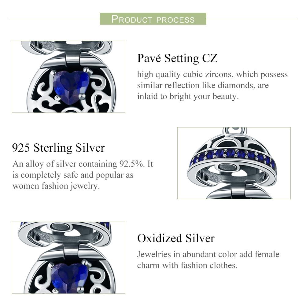 925 Sterling Silver Surprise Love Pendant For Diy Bracelets & Necklaces - Dark Green 12