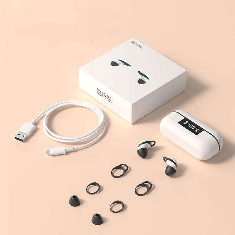 Wireless Noise-cancelling Earbuds with Digital Display and Charging Case - Black 3