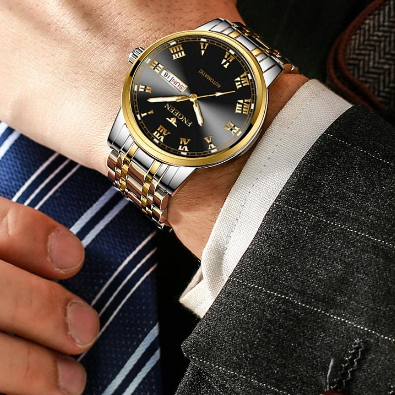 Men Luminous Quartz Watch with Roman Numeral Dial - Sporty Style - White Steel Blue Surface 8