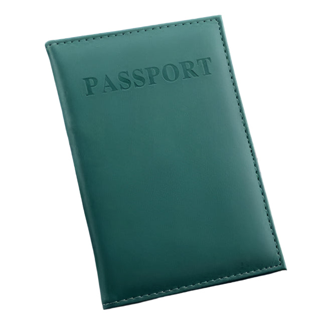 Travel Passport Cover Faux Leather Holder - Light Blue