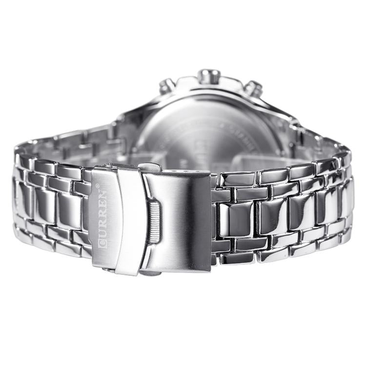 Stainless Steel Men Analog Sport Watch - 8023 - Black Case White Face 4