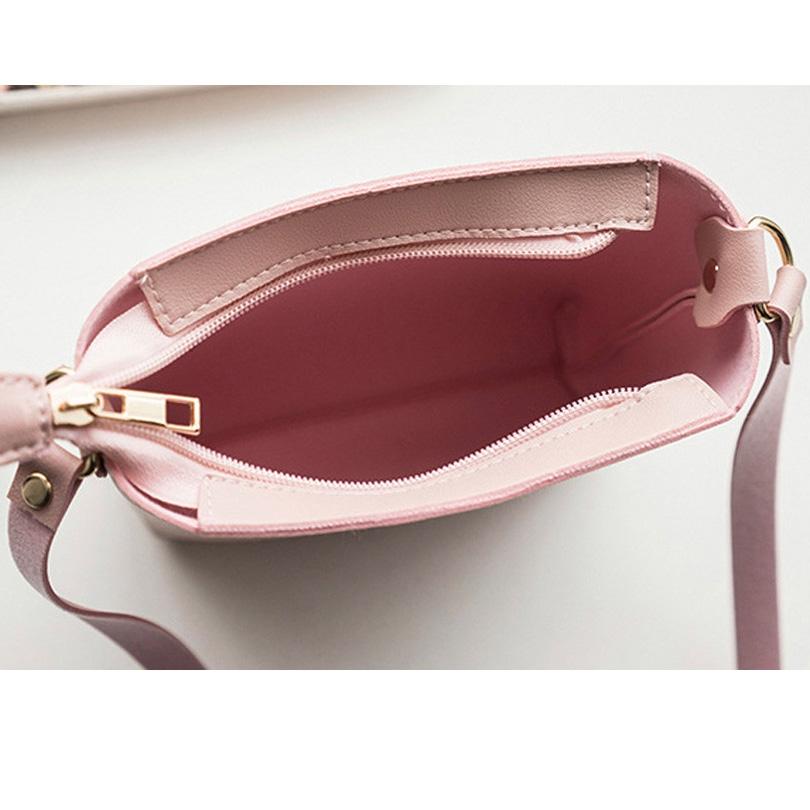 Stylish Pink Crossbody Bag With Zipper 4