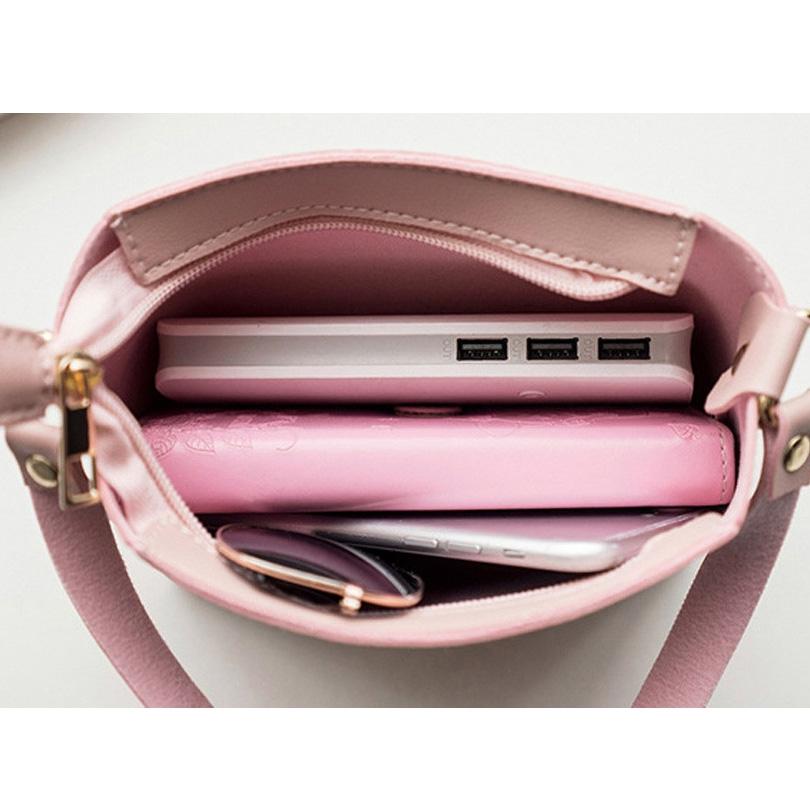 Stylish Pink Crossbody Bag With Zipper 5