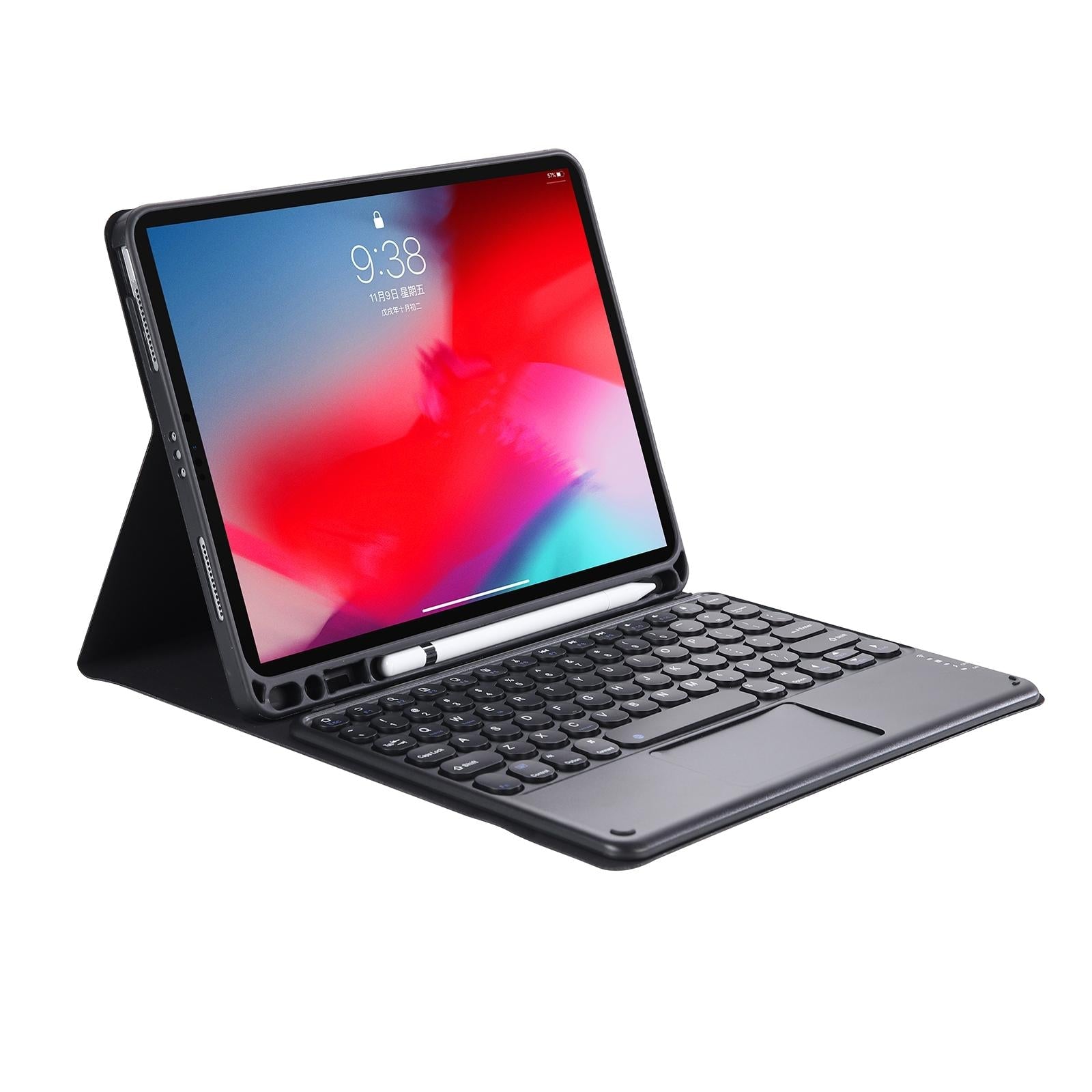 Detachable Bluetooth Keyboard Leather Case For Ipad Air 4 / 5 With Touch Control And Skin Feel Texture - Light Green 11
