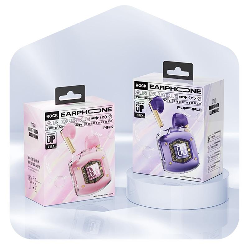 Transparent Bubble Tws Wireless Earphones with Lanyard - Purple 8