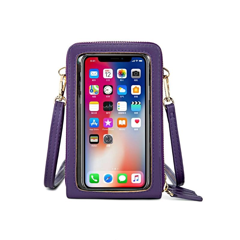 Multifunctional Touch Screen Phone Bag - Purple