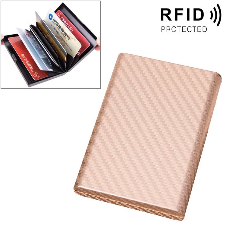 Aluminum Credit Card Holder - Secure & Compact - Carbon Gold